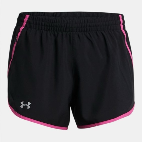 NWT Medium Under Armour Black & Pink Athletic Shorts Moisture-Wicking Fabric - Picture 7 of 13